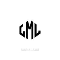 LML letter logo design with polygon shape. LML polygon and cube shape logo design. LML hexagon vector logo template white and black colors. LML monogram, business and real estate logo.