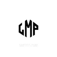 LMP letter logo design with polygon shape. LMP polygon and cube shape logo design. LMP hexagon vector logo template white and black colors. LMP monogram, business and real estate logo.