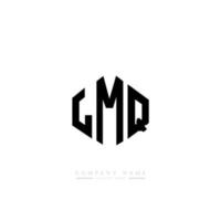 LMQ letter logo design with polygon shape. LMQ polygon and cube shape logo design. LMQ hexagon vector logo template white and black colors. LMQ monogram, business and real estate logo.