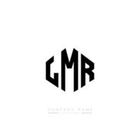 diseño de logotipo de letra lmr con forma de polígono. lmr polígono y diseño de logotipo en forma de cubo. lmr hexágono vector logo plantilla colores blanco y negro. Monograma lmr, logotipo comercial e inmobiliario.