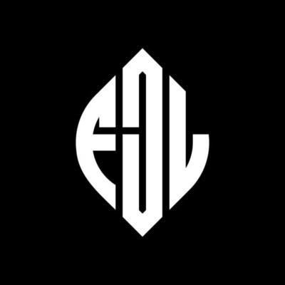 FJL circle letter logo design with circle and ellipse shape. FJL ellipse letters with typographic style. The three initials form a circle logo. FJL Circle Emblem Abstract Monogram Letter Mark Vector.