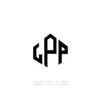 LPP letter logo design with polygon shape. LPP polygon and cube shape logo design. LPP hexagon vector logo template white and black colors. LPP monogram, business and real estate logo.