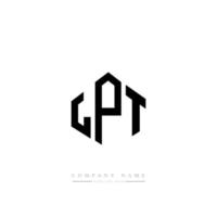 LPT letter logo design with polygon shape. LPT polygon and cube shape logo design. LPT hexagon vector logo template white and black colors. LPT monogram, business and real estate logo.