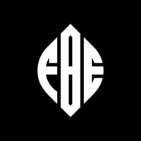 FBE circle letter logo design with circle and ellipse shape. FBE ellipse letters with typographic style. The three initials form a circle logo. FBE Circle Emblem Abstract Monogram Letter Mark Vector. vector