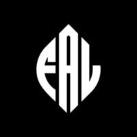 FAL circle letter logo design with circle and ellipse shape. FAL ellipse letters with typographic style. The three initials form a circle logo. FAL Circle Emblem Abstract Monogram Letter Mark Vector. vector