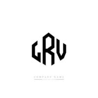 diseño de logotipo de letra lrv con forma de polígono. diseño de logotipo en forma de cubo y polígono lrv. lrv hexágono vector logo plantilla colores blanco y negro. Monograma lrv, logotipo comercial e inmobiliario.