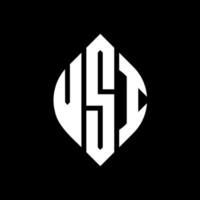 VSI circle letter logo design with circle and ellipse shape. VSI ellipse letters with typographic style. The three initials form a circle logo. VSI Circle Emblem Abstract Monogram Letter Mark Vector. vector