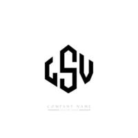 LSV letter logo design with polygon shape. LSV polygon and cube shape logo design. LSV hexagon vector logo template white and black colors. LSV monogram, business and real estate logo.