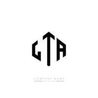 LTA letter logo design with polygon shape. LTA polygon and cube shape logo design. LTA hexagon vector logo template white and black colors. LTA monogram, business and real estate logo.