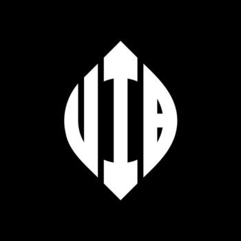 UIB circle letter logo design with circle and ellipse shape. UIB ellipse letters with typographic style. The three initials form a circle logo. UIB Circle Emblem Abstract Monogram Letter Mark Vector. vector