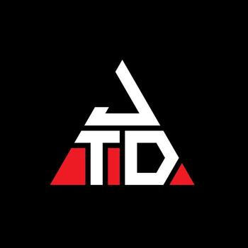 JTD triangle letter logo design with triangle shape. JTD triangle logo design monogram. JTD triangle vector logo template with red color. JTD triangular logo Simple, Elegant, and Luxurious Logo.