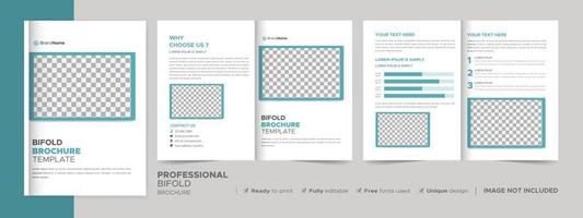 Bifold Brochure Design Template for Your Company, Corporate, Business, Advertising, Marketing, Agency, and Internet Business. vector