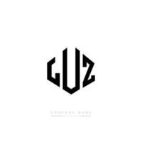 LUZ letter logo design with polygon shape. LUZ polygon and cube shape logo design. LUZ hexagon vector logo template white and black colors. LUZ monogram, business and real estate logo.