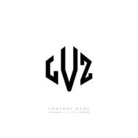 diseño de logotipo de letra lvz con forma de polígono. Diseño de logotipo en forma de cubo y polígono lvz. lvz hexágono vector logo plantilla colores blanco y negro. Monograma lvz, logotipo empresarial y inmobiliario.