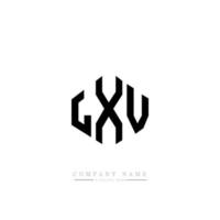 LXV letter logo design with polygon shape. LXV polygon and cube shape logo design. LXV hexagon vector logo template white and black colors. LXV monogram, business and real estate logo.