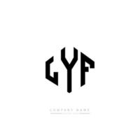 diseño de logotipo de letra lyf con forma de polígono. diseño de logotipo en forma de cubo y polígono lyf. Lyf hexágono vector logo plantilla colores blanco y negro. monograma lyf, logotipo comercial y inmobiliario.