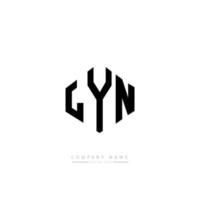 diseño de logotipo de letra lyn con forma de polígono. diseño de logotipo de forma de cubo y polígono de lyn. lyn hexagon vector logo plantilla colores blanco y negro. monograma de lyn, logo de negocios y bienes raíces.