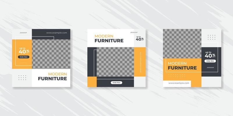 Modern Furniture social media post templates design