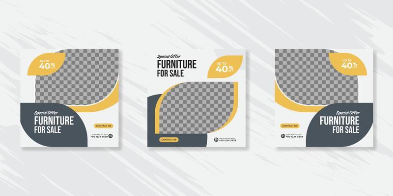 Modern Furniture social media post templates design