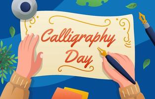 Writing in Calligraphy Day Concept vector