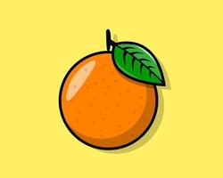 ilustración vectorial icono de fruta naranja diseño plano colorido. vector