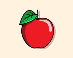 ilustración vectorial icono de fruta de manzana diseño plano colorido vector