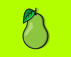 vector illustration pear fruit icon flat design colorful.