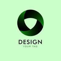 Logo green circular grid vector