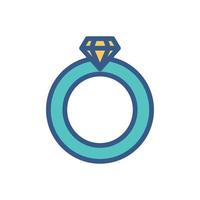 gem ring icon. Icon related to wedding. Lineal color icon style. Simple design editable vector