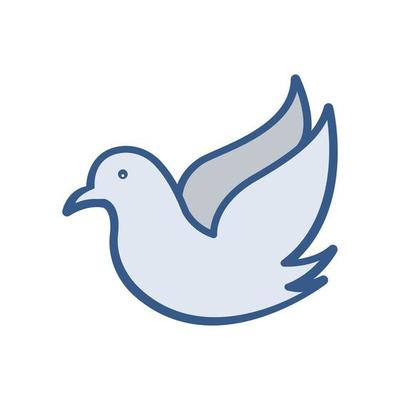 Pigeons icon. Icon related to wedding. Lineal color icon style. Simple design editable
