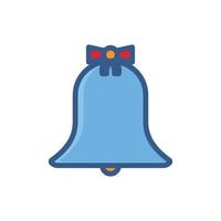 Bell icon with ribbon. Icon related to wedding. Lineal color icon style. Simple design editable vector