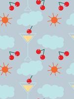 Seamless summer pattern in trendy colors with summer elements. Background. Texture vector