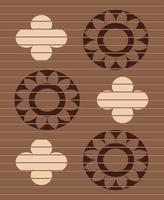 Horizontal brown plastic panels. With abstract background pattern. Vector