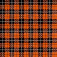 Orange tartan plaid pattern, tartan fabric texture seamless pattern, vector background