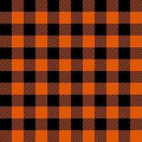 Orange and Black plaid pattern vector background, Tartan fabric texture
