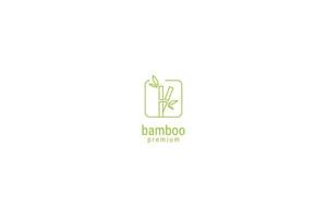 idea de ilustración de plantilla de vector de diseño de logotipo de bambú minimalista