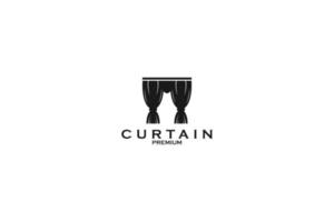 Flat curtain logo icon design template vector illustration idea