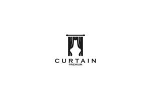 Flat curtain logo icon design template vector illustration idea