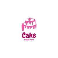 Flat wedding cake logo design vector illustration idea