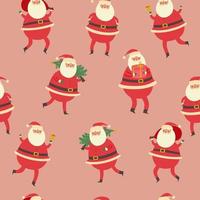 Cute seamless pattern with santa claus. Vector graphics