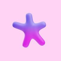 Representación 3d de ilustraciones de iconos de forma de estrella abstracta de color degradado, para decoración de diseño y más foto