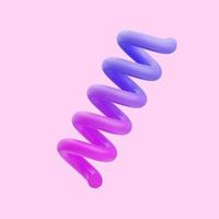 3d rendering of gradient colored spring curve shape icon illustration, for layout decoration and more photo