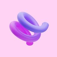 3d rendering of gradient colored upward circular curve shape icon illustration, for layout decoration and more photo