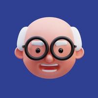 3d rendering of professor avatar icon illustration, back to school photo