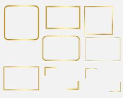 Golden Frame rectangle border illustration, Vector design elements
