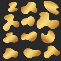 Gold Organic Gradient Blob shapes vector