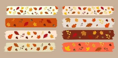 Autumn Fall concept washi tape illustration vector