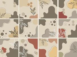 Abstract organic shapes, Blob shapes background with earth tone color vector