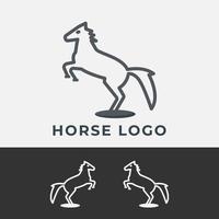Horse logo animal line style vector