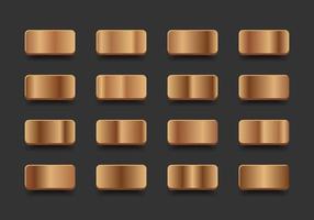 Bronze Gradient Collection Set For Backgrounds, Label, Cover, Ribbon, Banner, Coin, Flyer, Frame, Card, Poster, Ring etc. vector